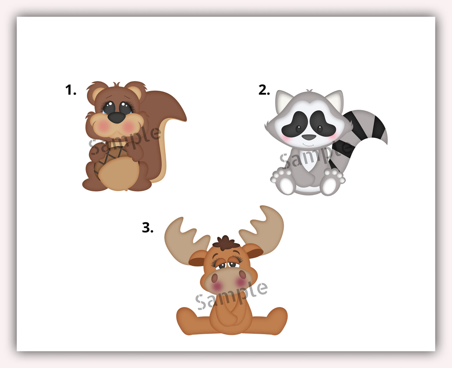Woodland Animals Raccoon Squirrel Moose Personalized Envelope Seal Stickers Set of 48