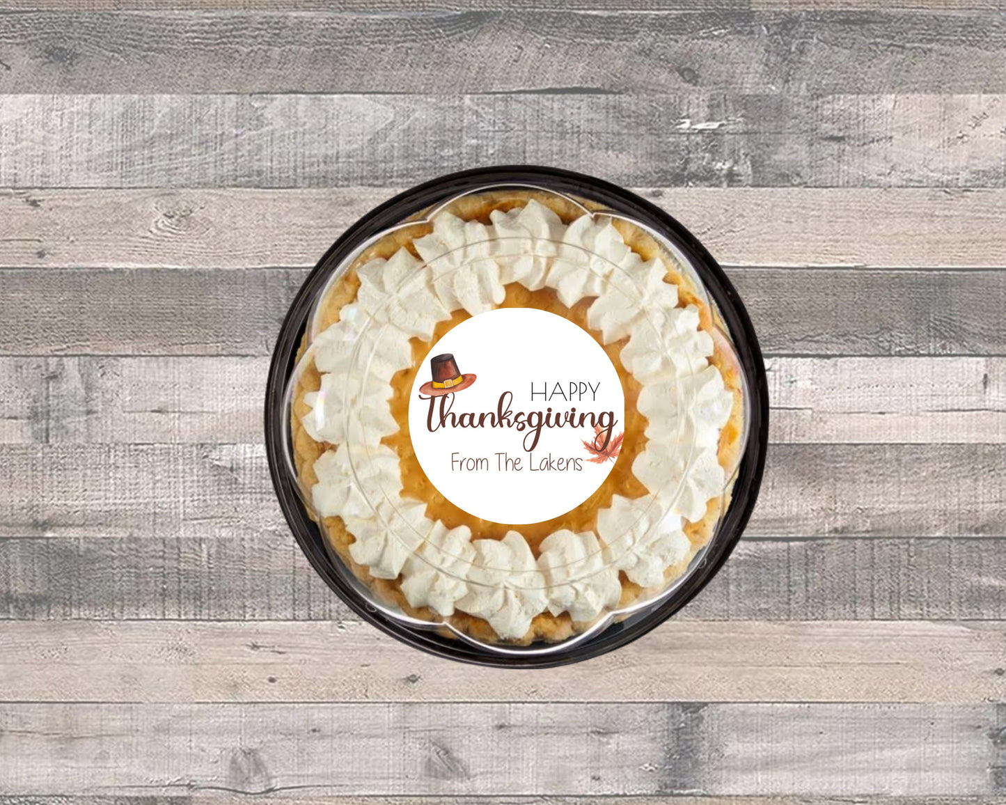 Personalized Happy Thanksgiving Pilgrim Hat Fall Autumn Gift Giving Party Favor Tag Circle Round Label Sticker
