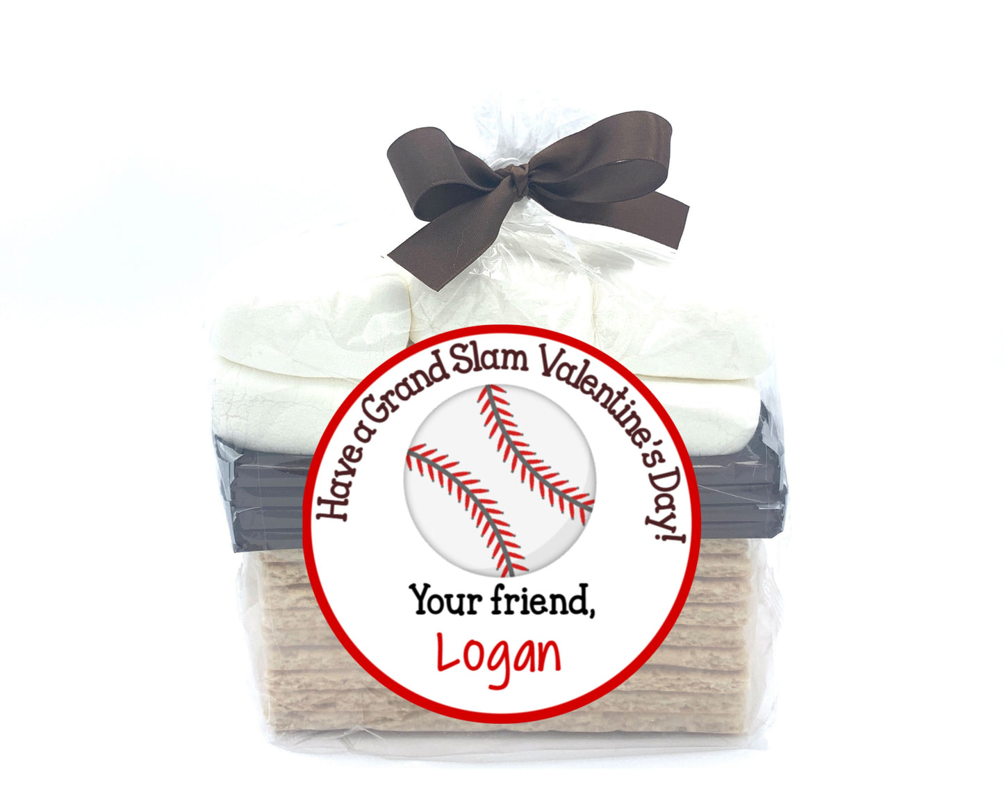 Personalized Valentine's Day Have a GRAND SLAM Valentines Day Baseball Sticker Tag Label To From Gift Giving School Class Party 2 sizes