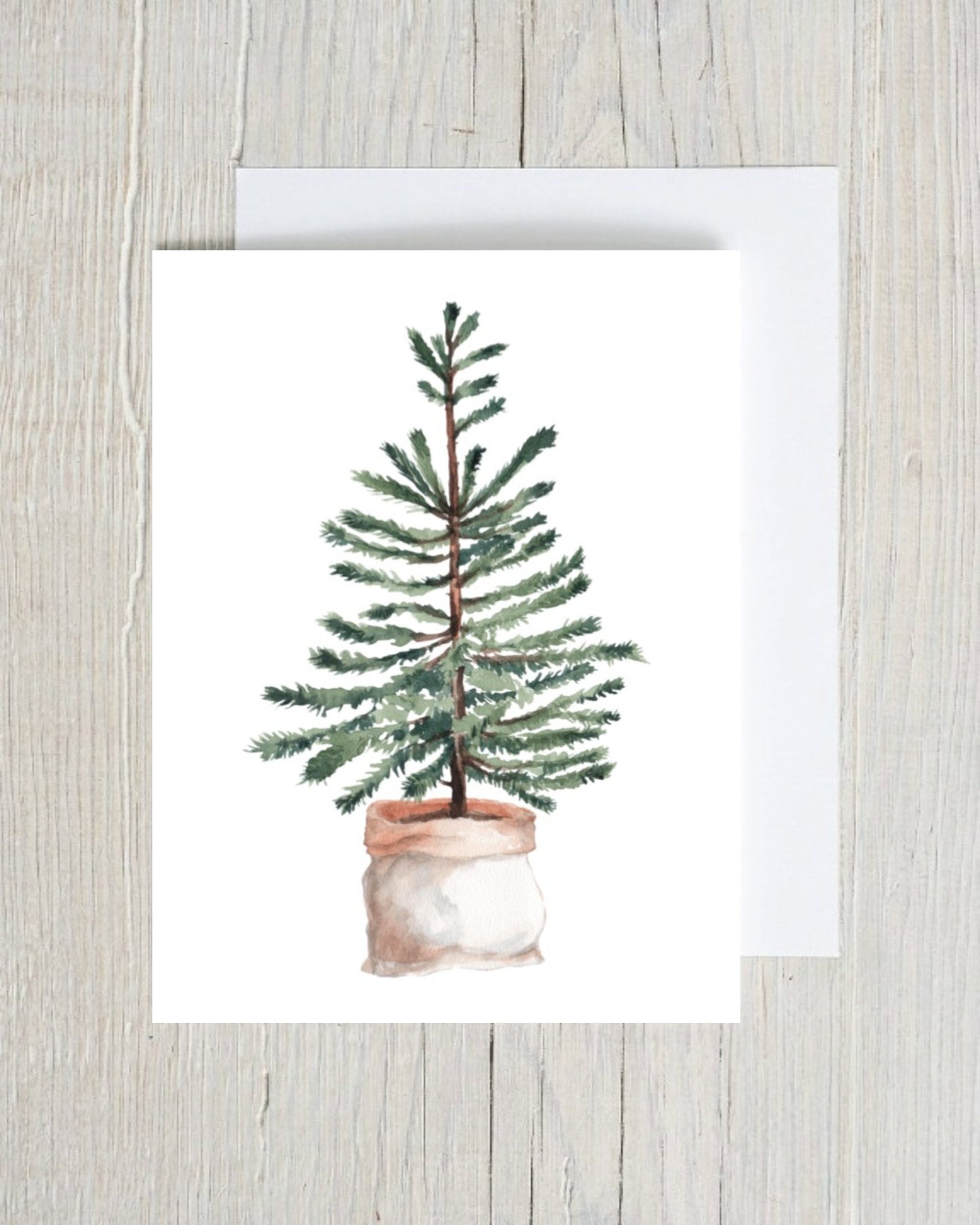 Christmas Tree Winter Mittens Gloves Minimalist Cards Holiday Festive Stationery Stationary Folded Notecards Set