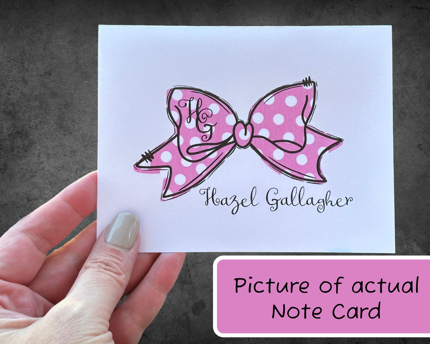 Preppy Pink Polka Dot Baby Shower Thank You Notes Monogram New Mom Gift Personalized Folded Notecard Note Card Stationery Stationary Set