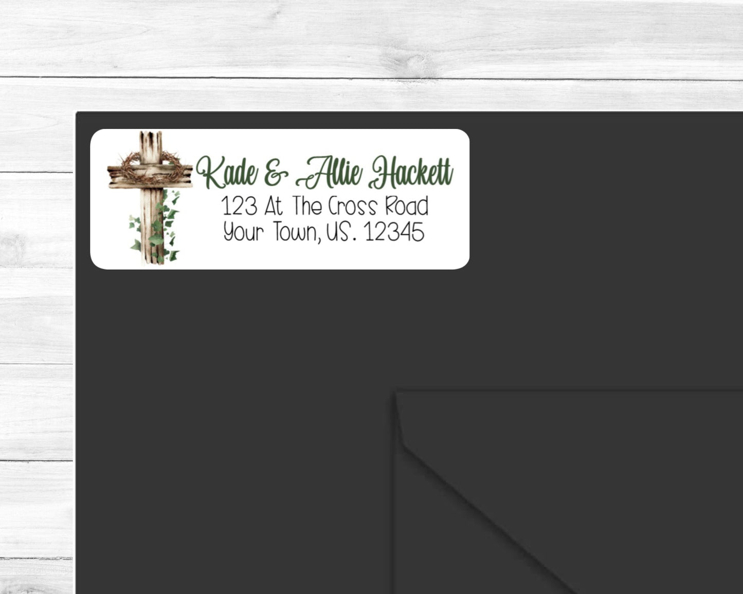 At The Cross Crown of Thorns Easter Religious Christian Return Address Labels Stickers Sheet of 30
