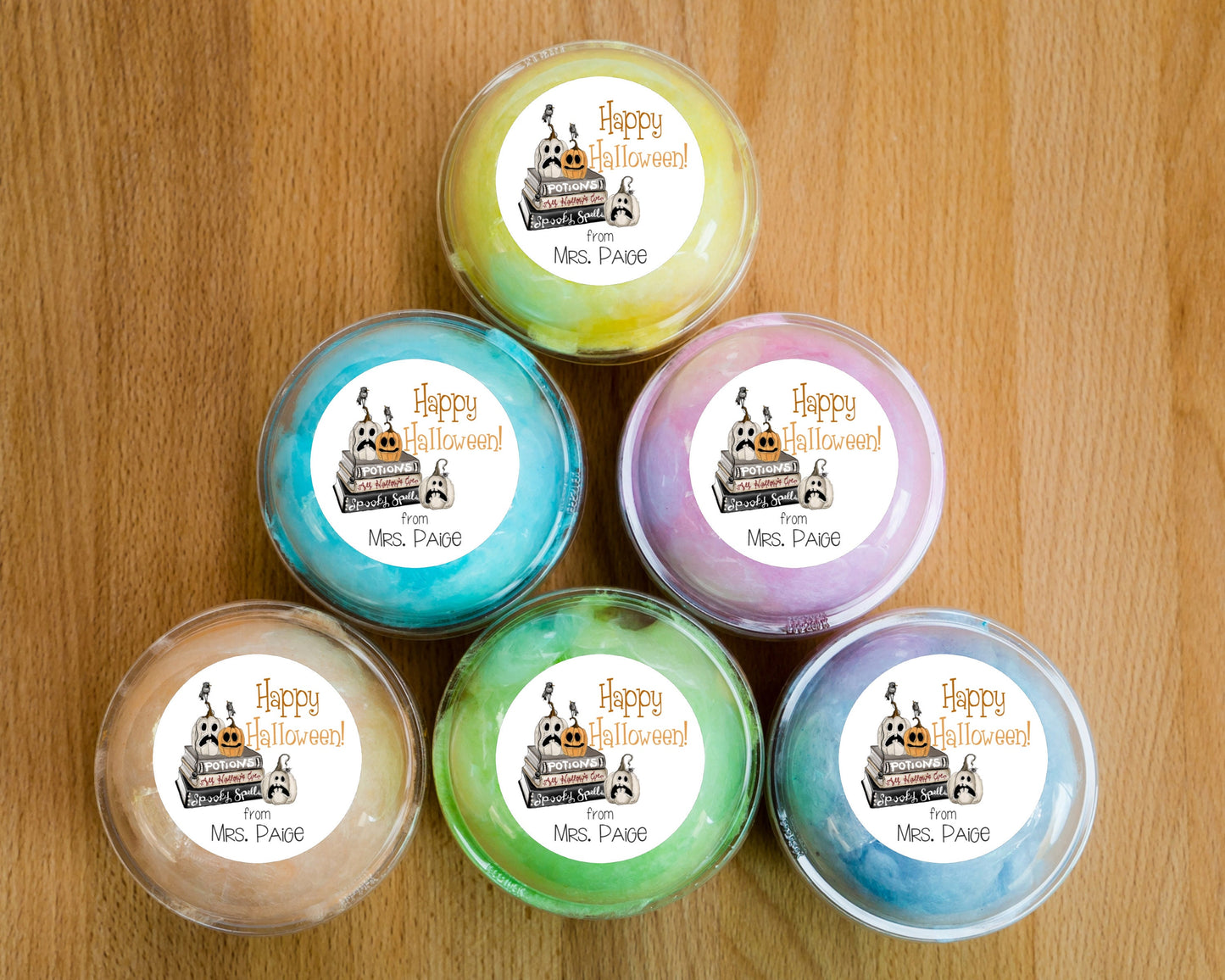 Pumpkin Books Scary Spooky Spells Crows Potion Halloween Library Teacher Student  Sticker Label Happy Halloween Gift Tag Round Candy Sticker