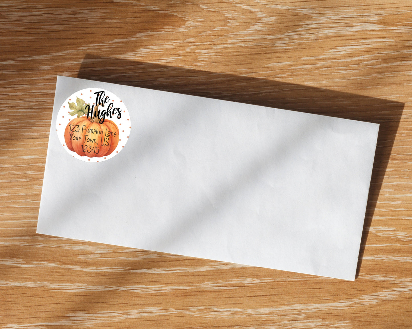 Autumn Fall Thanksgiving Halloween Polka Dot Orange Pumpkin Gourd Round Return Address Mailing Labels Multiple Sizes