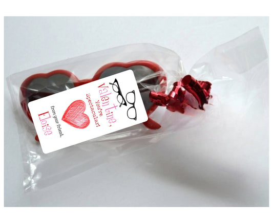 Valentine's Day You're Spectacular! Valentine Heart Sunglasses Class Party Favor Tag Sticker Label  Labels Sheet of 10
