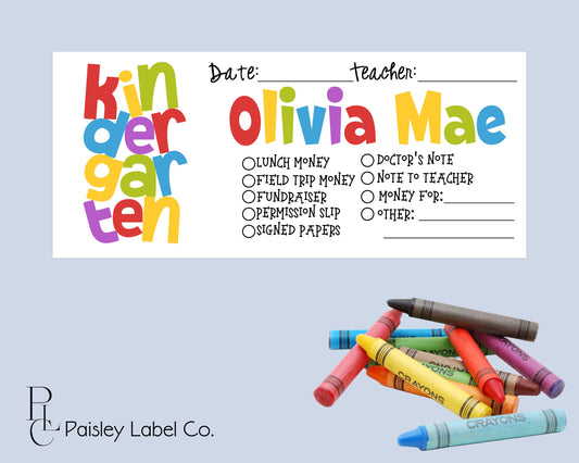 Back To School Money Envelopes School Stationery Personalized Student Kids Envelopes Kindergarten Bright Colors Colorful Rainbow Boy Girl