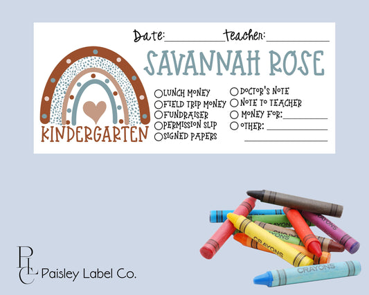 Back To School Money Envelopes School Stationery Personalized Student Kids Envelopes Boho Bohemian Heart Grade Rainbow Dots Name School