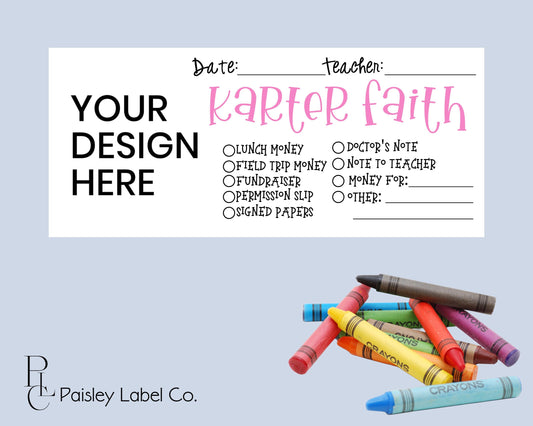 Your Custom Design Logo School Mascot Lunch Money Envelopes Supplies Personalized Student Kids Envelopes Elementary School Name Organization