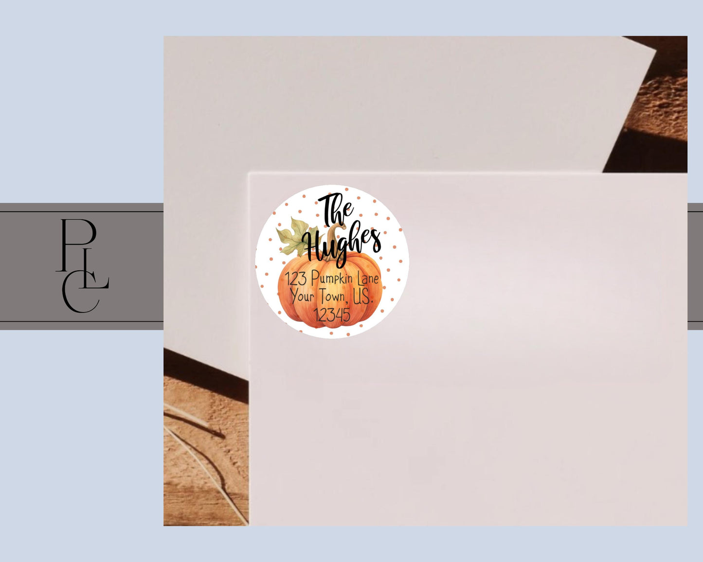 Autumn Fall Thanksgiving Halloween Polka Dot Orange Pumpkin Gourd Round Return Address Mailing Labels Multiple Sizes