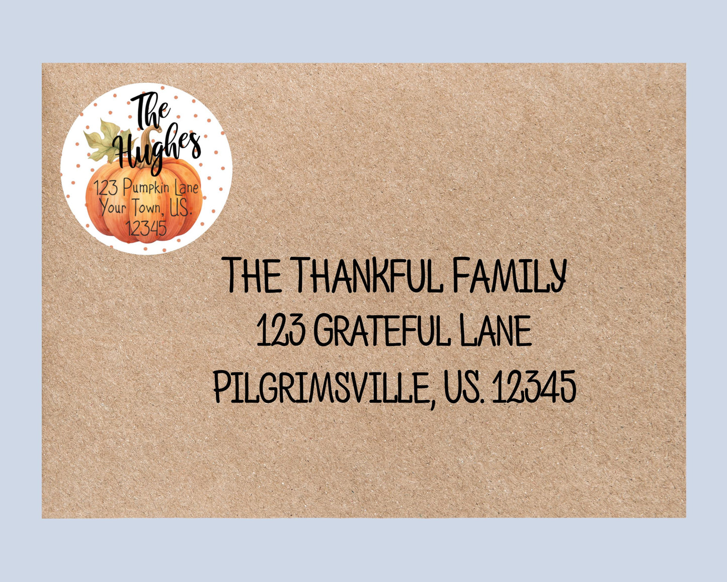 Autumn Fall Thanksgiving Halloween Polka Dot Orange Pumpkin Gourd Round Return Address Mailing Labels Multiple Sizes