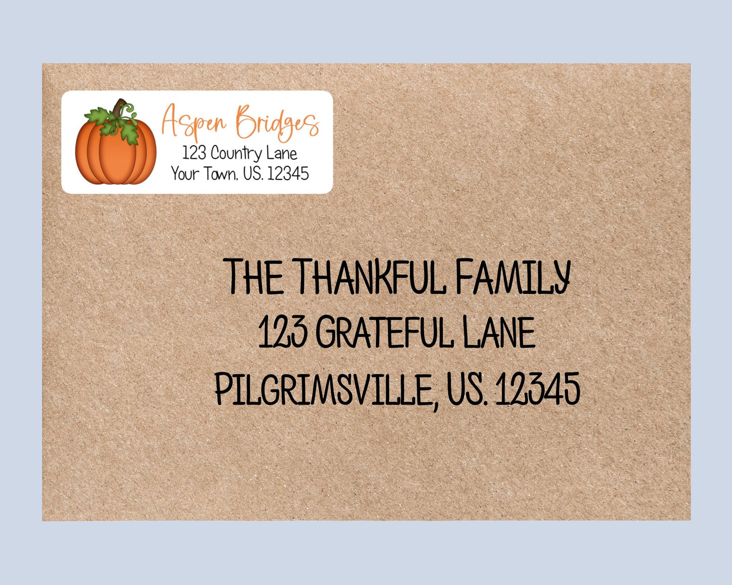 Autumn Fall Thanksgiving Pumpkin Gourd Return Address Labels Set of 30