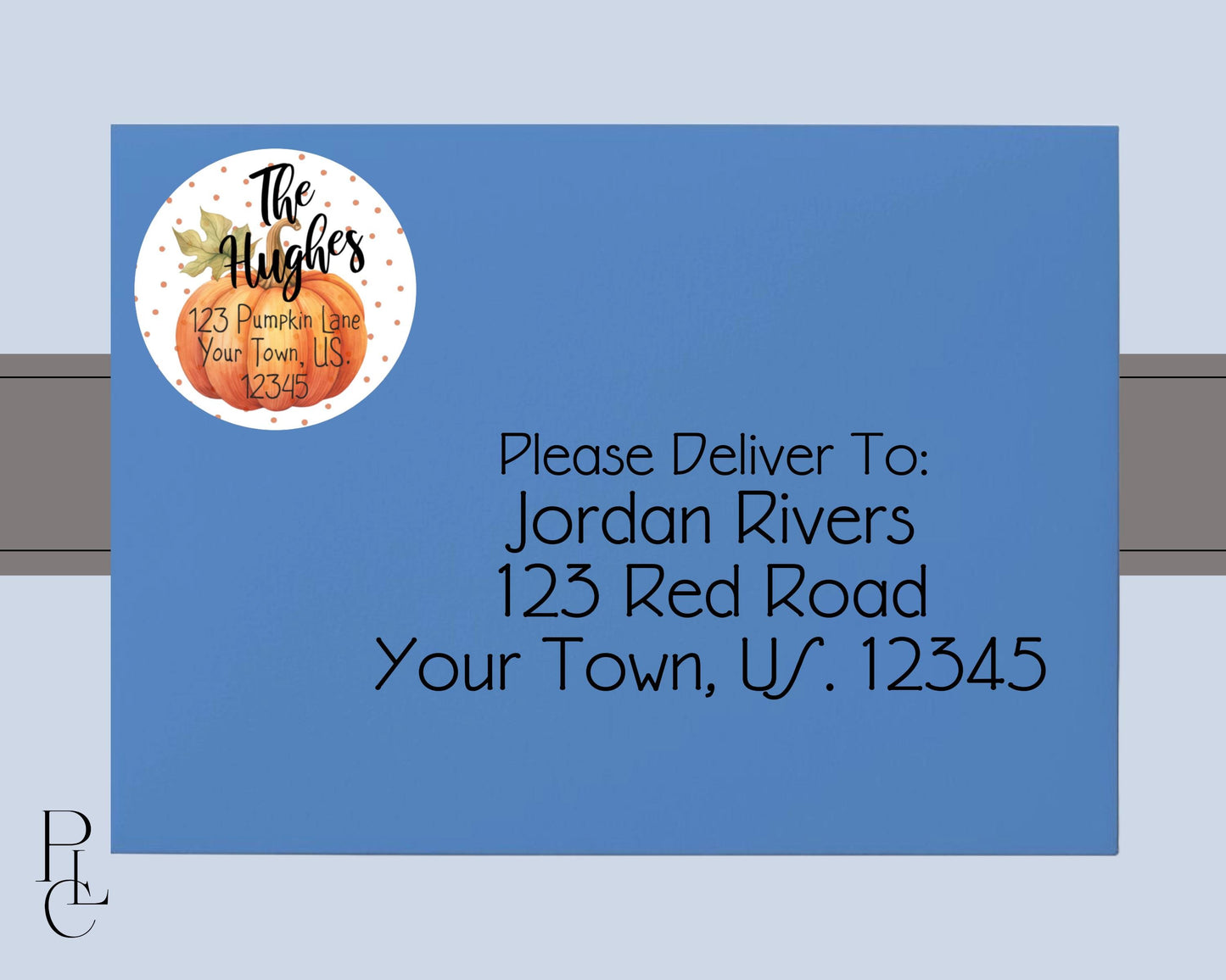 Autumn Fall Thanksgiving Halloween Polka Dot Orange Pumpkin Gourd Round Return Address Mailing Labels Multiple Sizes