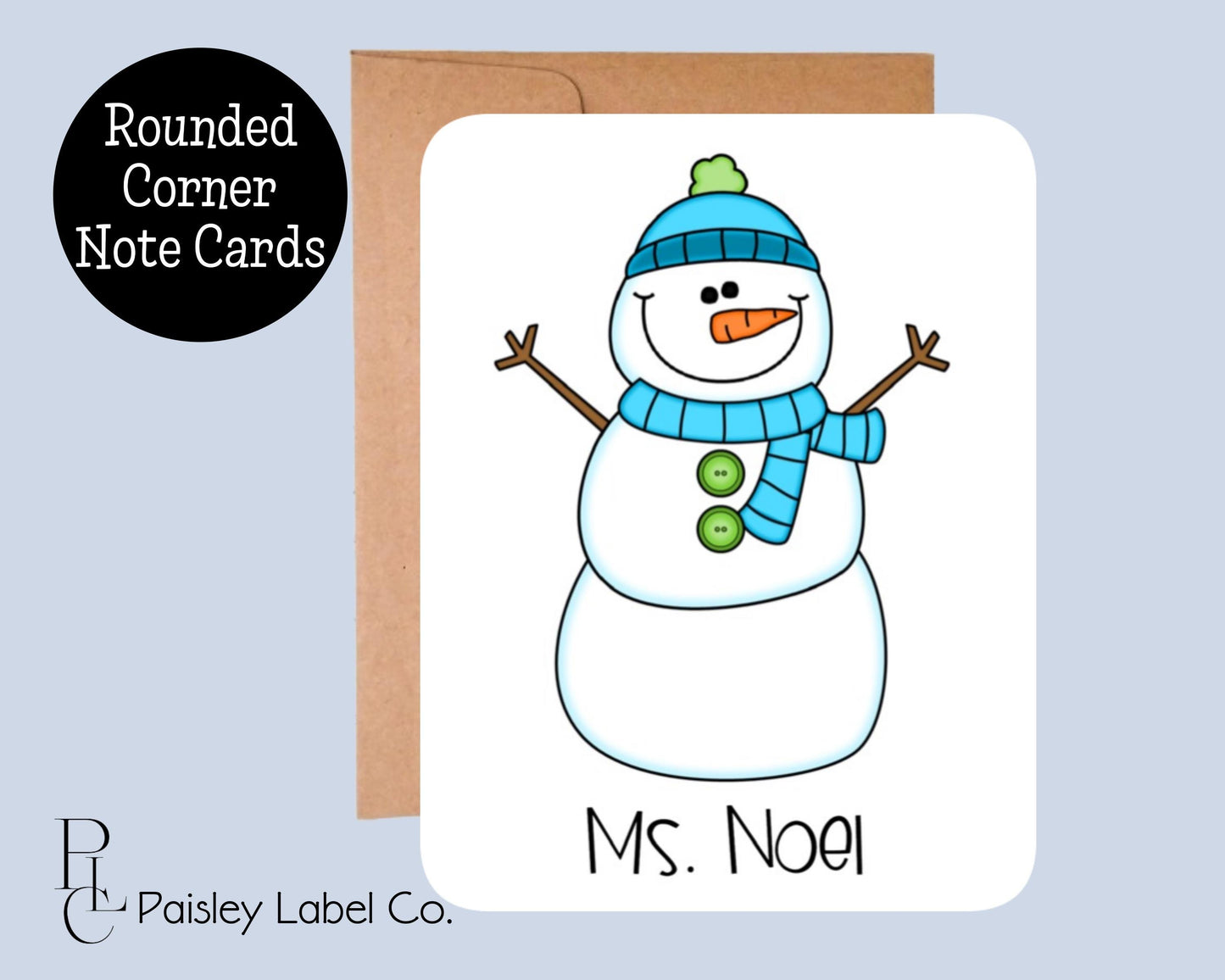 Personalized Snowman Note Card Set Notecard Thank You Note Winter Teacher Gift Stationery Set Stationary Folded or Flat Blank Notecard