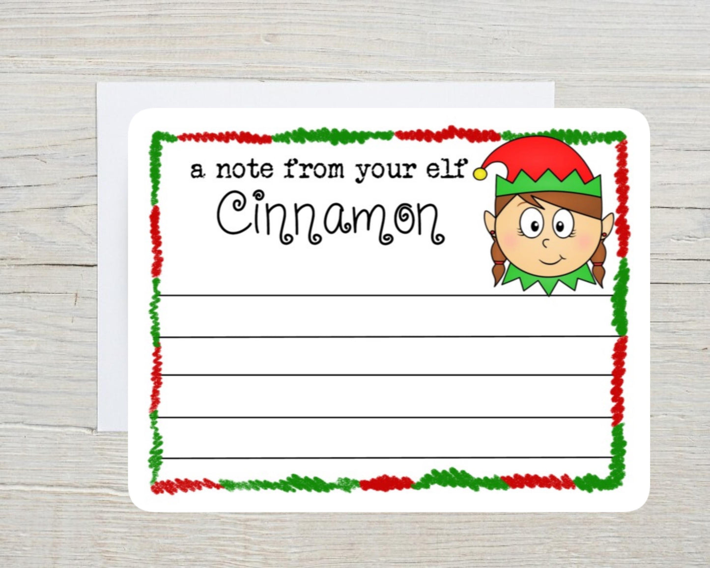 Personalized Elf Notecards Note Cards for Kids A Note From Your Elf Cards Boy Girl Holiday  Stationery Stationary Flat Notecards Set