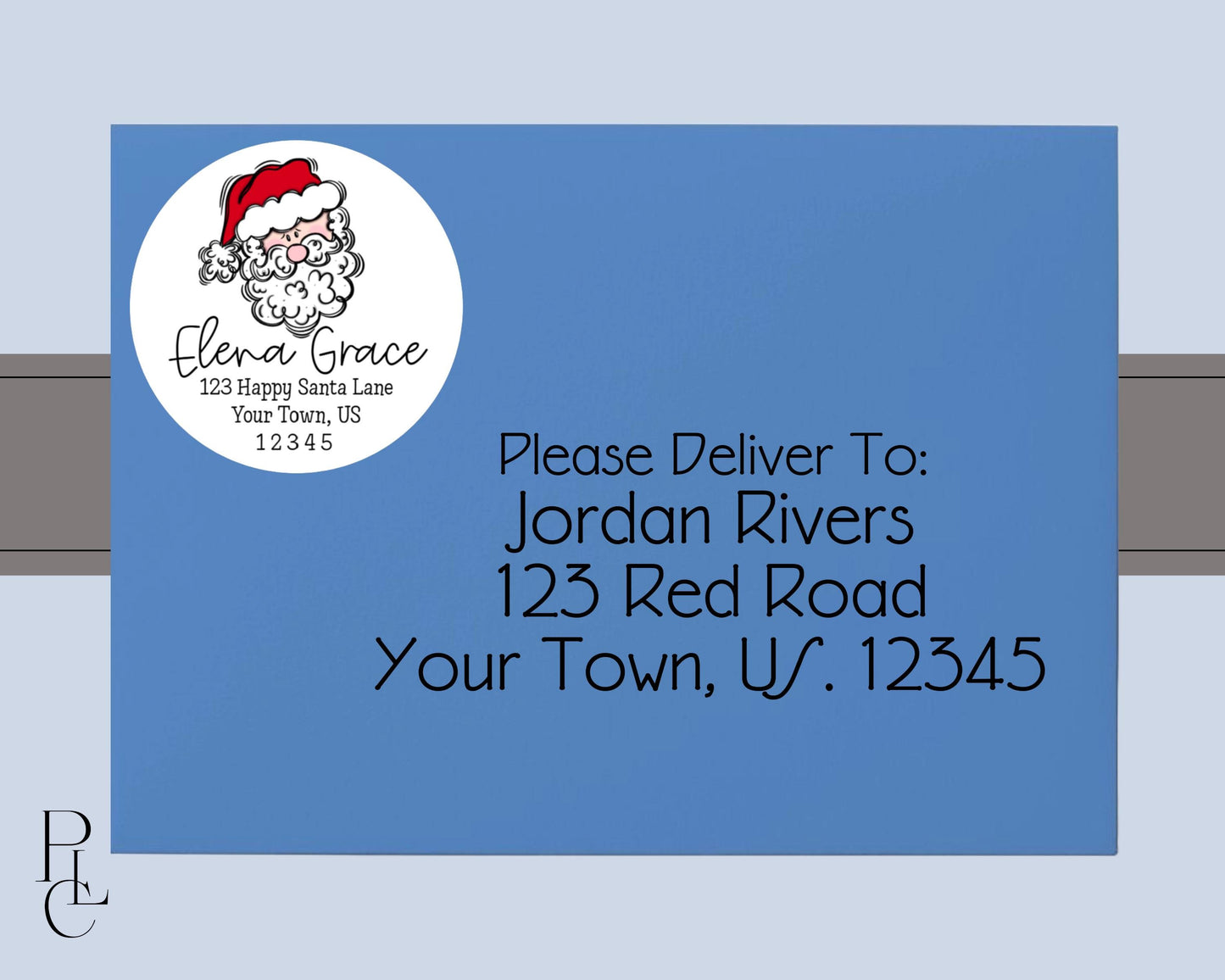 Whimsical Santa Claus Kris Kringle Saint Nicholas Nick Father Christmas Personalized  Round Circle Return Address Mailing Labels Stickers