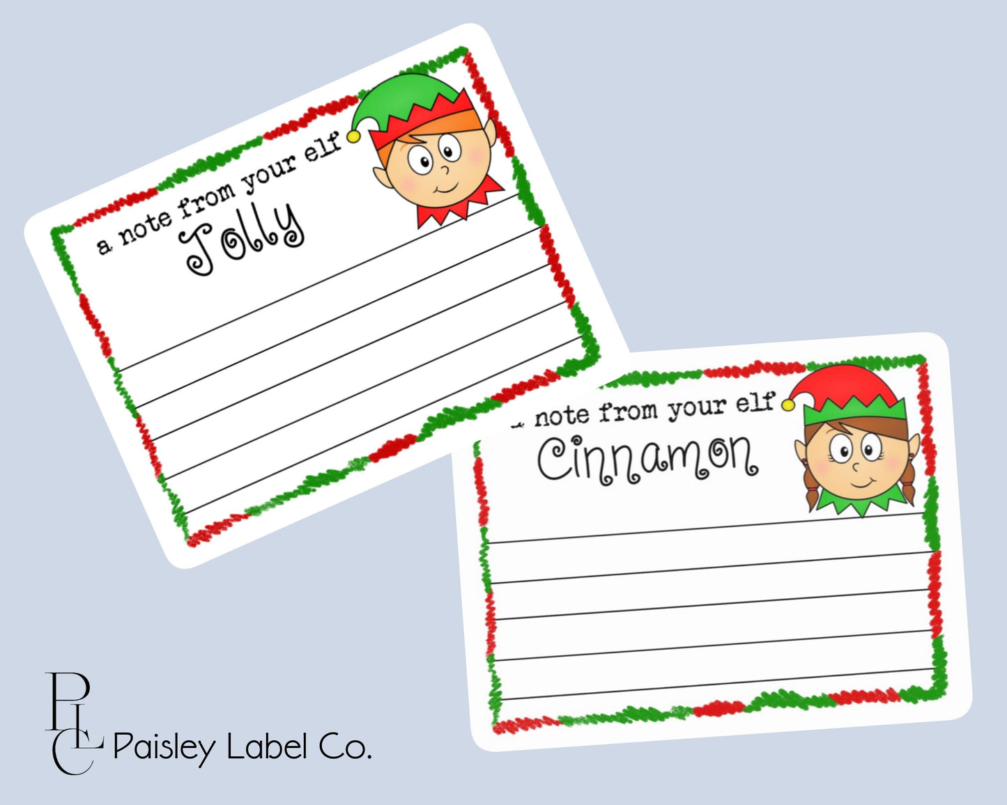 Personalized Elf Notecards Note Cards for Kids A Note From Your Elf Cards Boy Girl Holiday  Stationery Stationary Flat Notecards Set