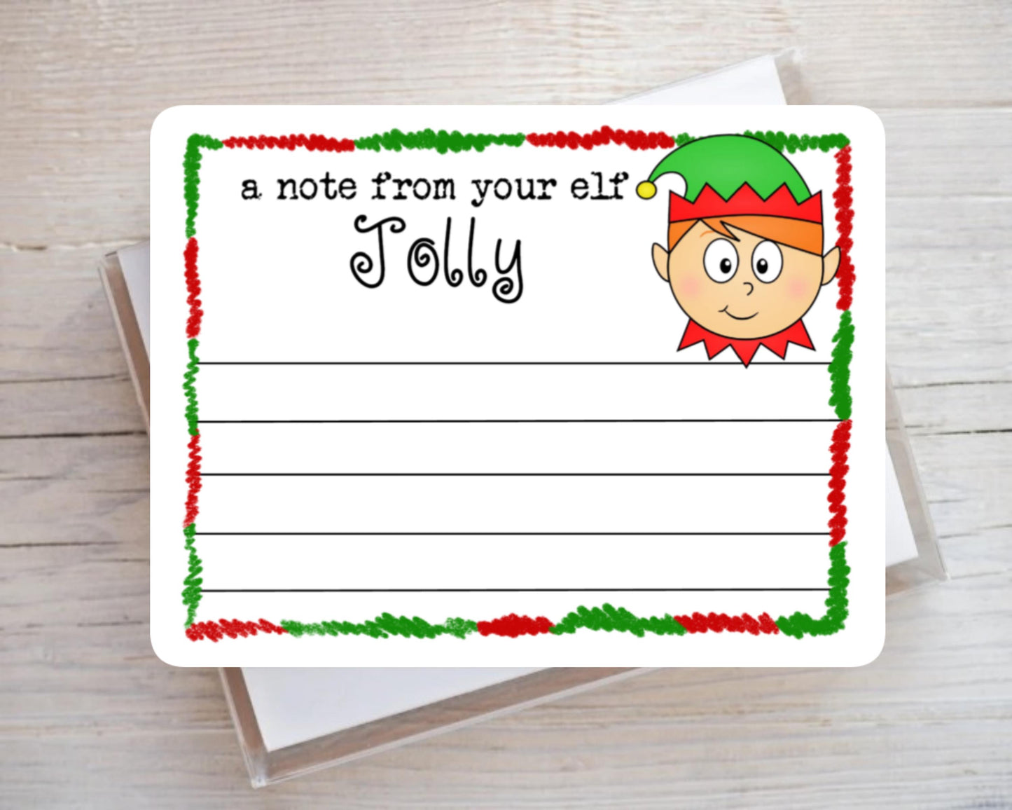 Personalized Elf Notecards Note Cards for Kids A Note From Your Elf Cards Boy Girl Holiday  Stationery Stationary Flat Notecards Set