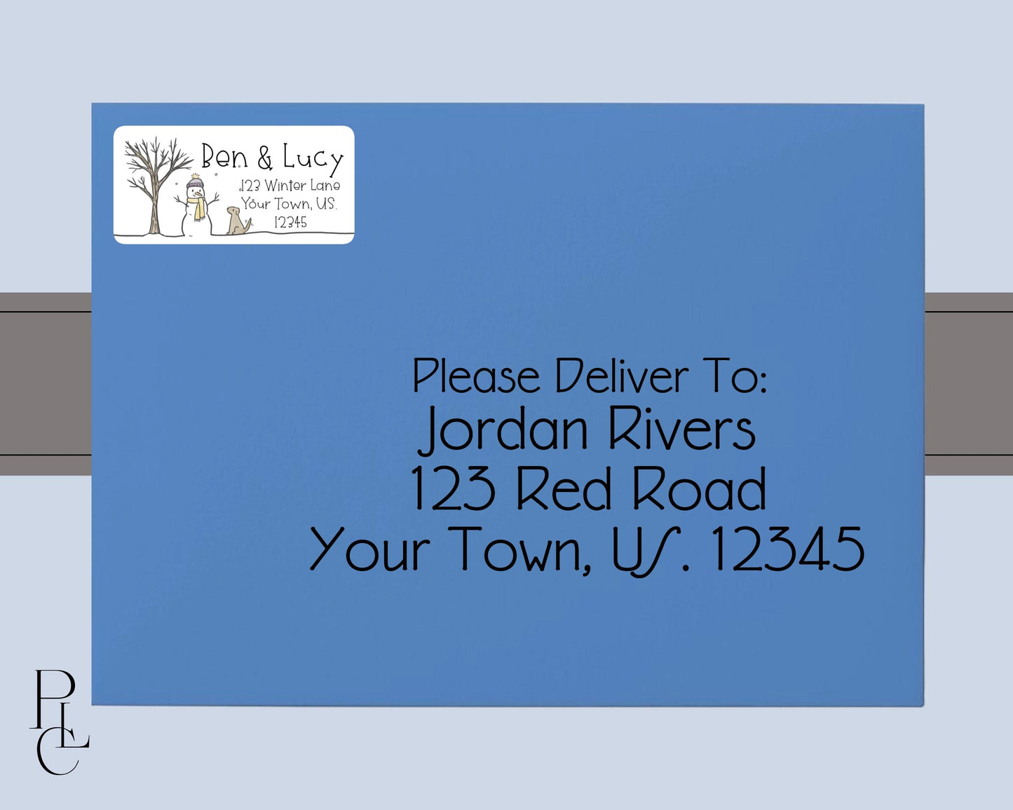 Winter Wonderland Snowman Dog Puppy Let it Snow Scene Personalized Return Address Labels Mailing Labels Stickers Holiday Sheet of 30