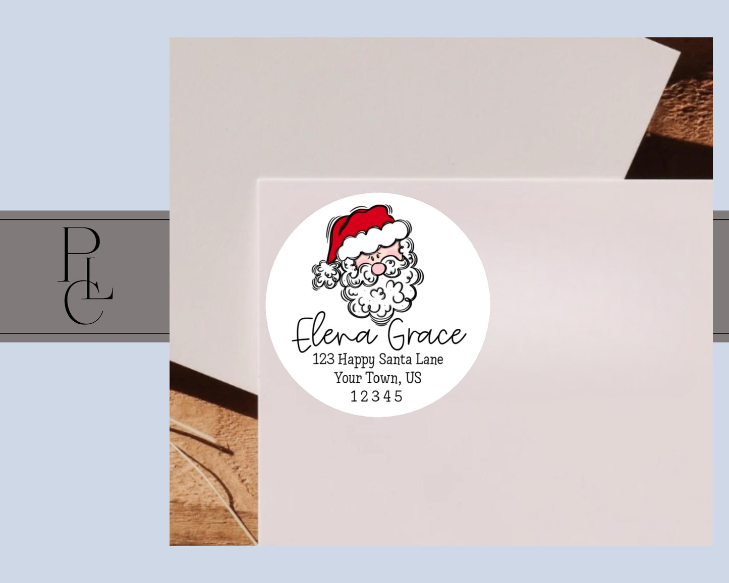 Whimsical Santa Claus Kris Kringle Saint Nicholas Nick Father Christmas Personalized  Round Circle Return Address Mailing Labels Stickers