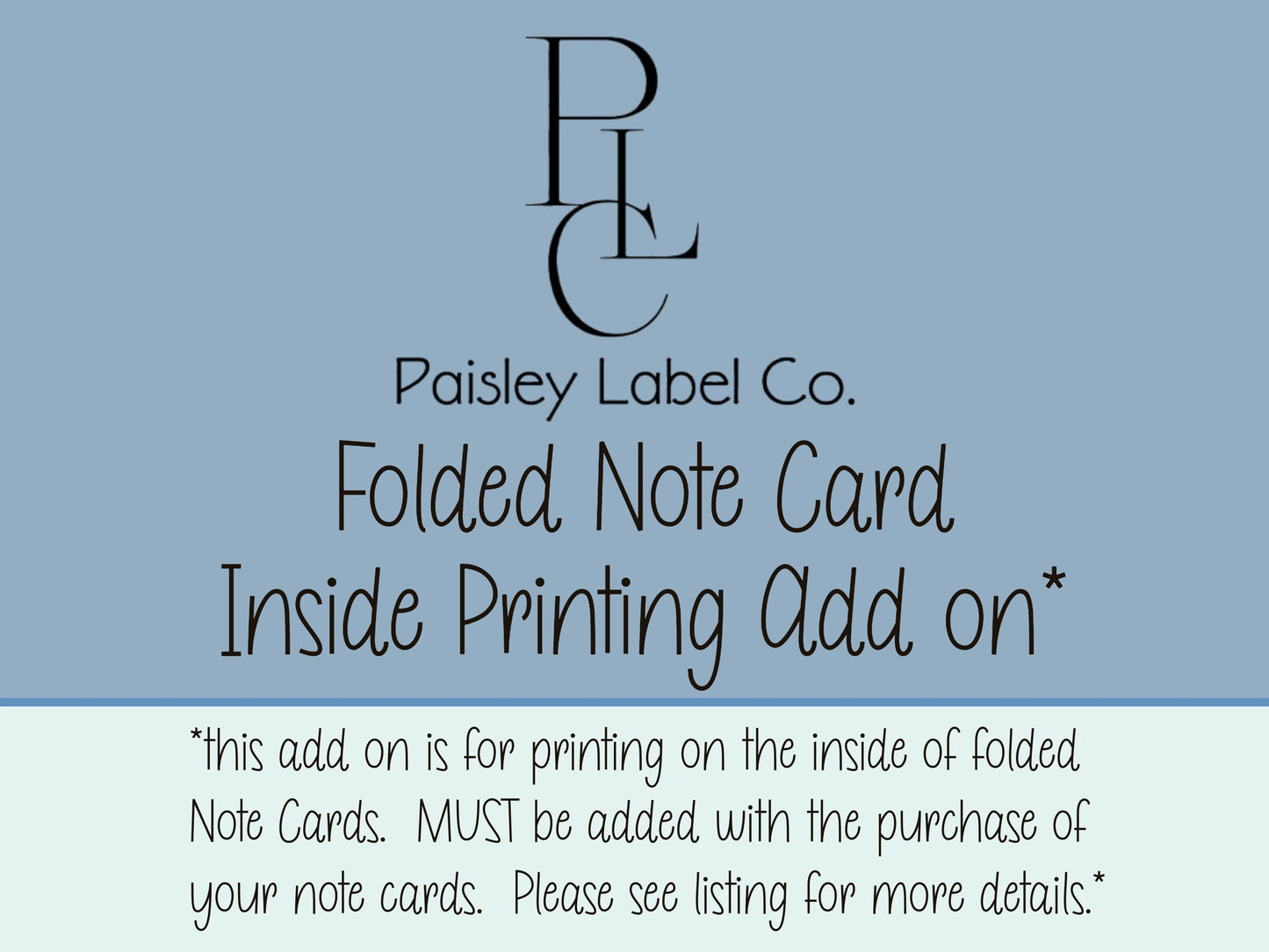 ADD inside printing to Folded Note Cards