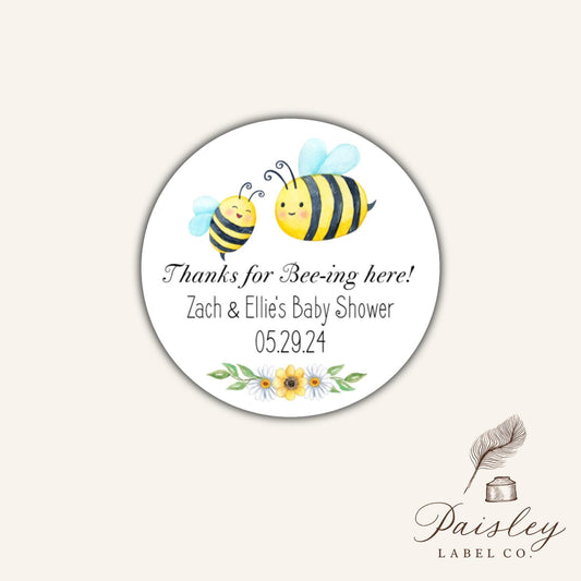 Baby Bee Shower Favor Stickers Thank You Stickers Bee Bumble Bee Favor Labels Baby Shower Favor Label Gift Tags Favor Tags Favor Stickers