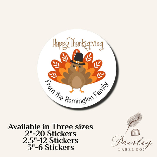 Thanksgiving Giving Turkey Bird Autumn Fall Give Happy Thanksgiving Thanks Holiday Labels Party Favors Round Gift Giving Tags Stickers