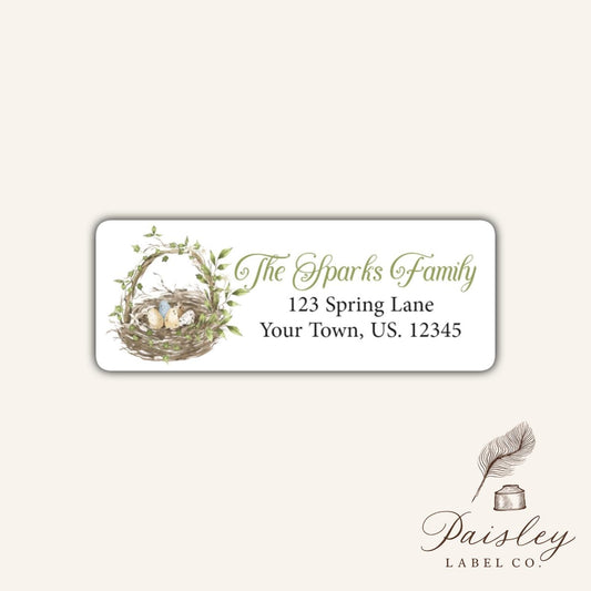 Easter Basket Holiday  Return Address Labels Stickers sheet of 30