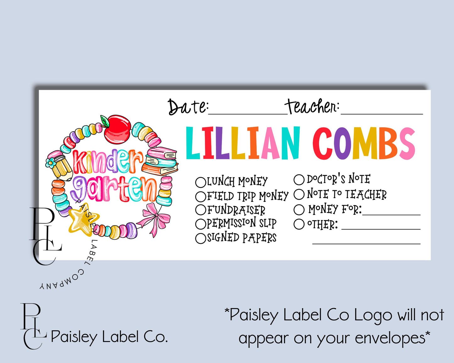 Bright Colorful Candy Bracelet Bow Apple Books Pencil Back To School Money Envelopes School  Student Kids Envelopes Lunch Money Organization